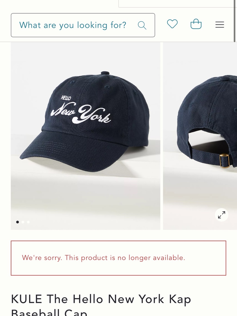 KULE Navy Blue "Hello New York" Baseball Cap with White Script